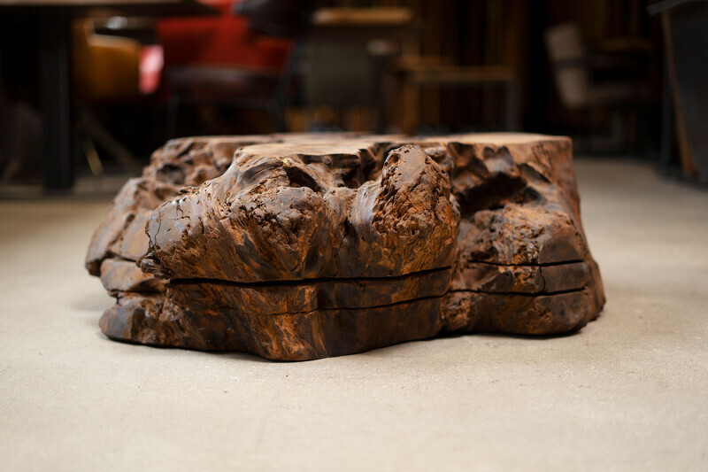 Couchtisch aus Holz Nussbaum 100x100x27 cm - Ansicht 2