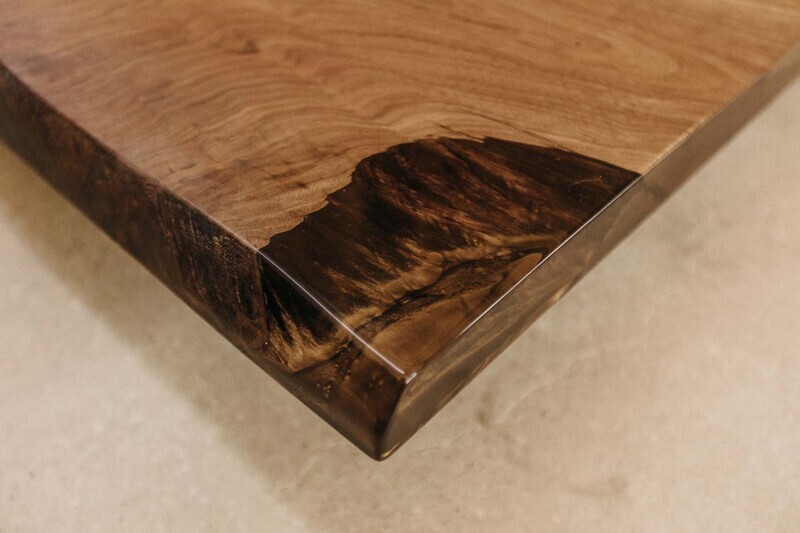 Epoxidharz Baumkanten-Tischplatte Nussbaum 250 x 100 x 5 cm - #custom.ansicht# 8