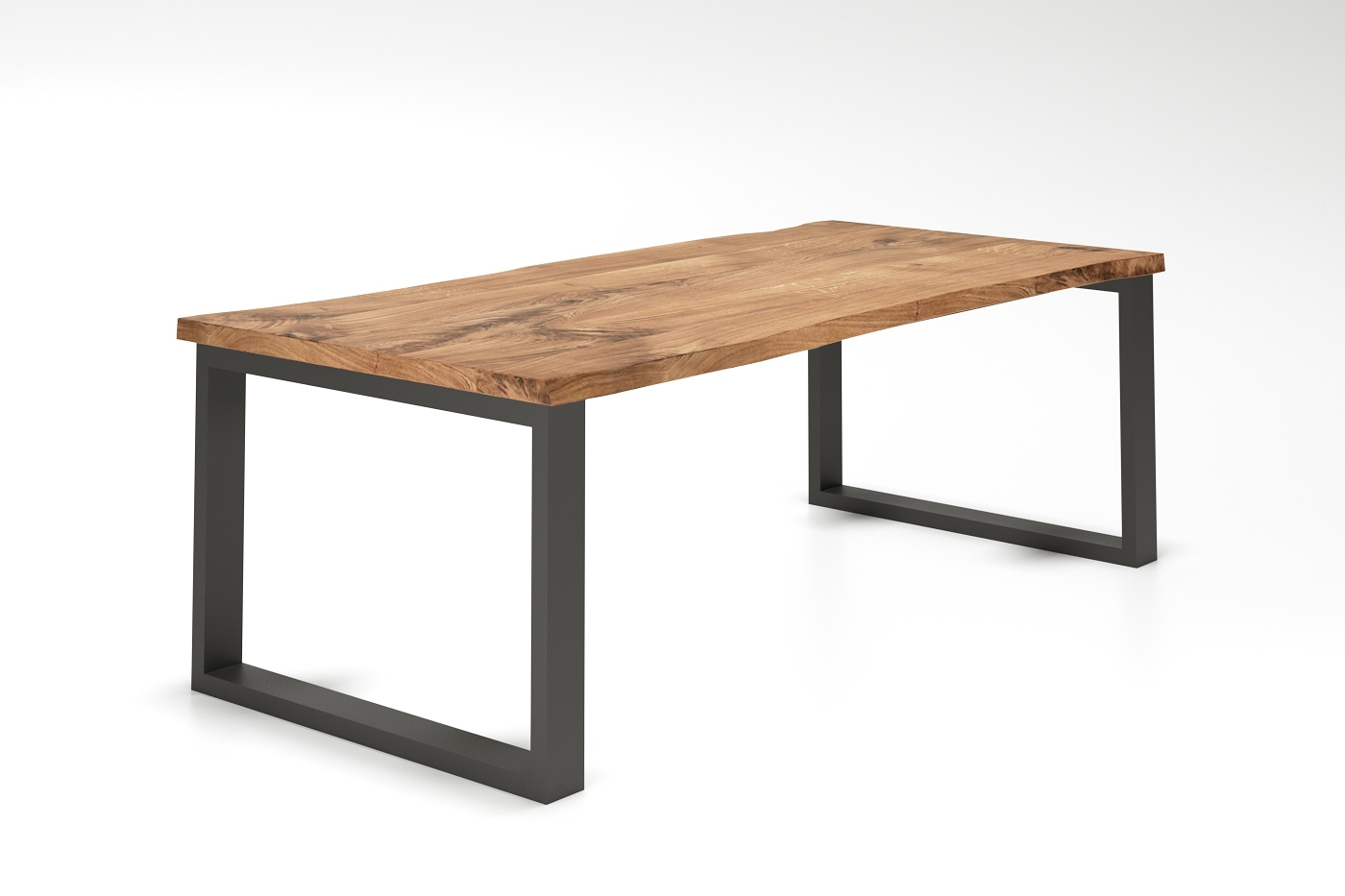 Moderner Esstisch mit Baumkante aus Eiche vom Modell Kettil