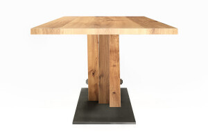Tisch aus Eiche mit Mittelfu&szlig; Gestell nach Ma&szlig; - Modell Lennox - #custom.ansicht# 3