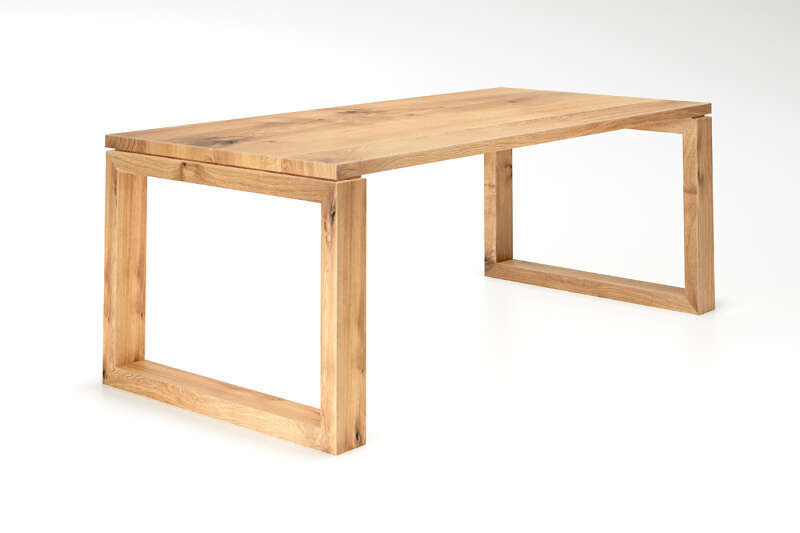 Holzesstisch aus Eiche mit Tischkufen aus Massivholz Marten