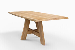 Massivholztisch mit Baumkanten Trondheim Eiche astfrei - #custom.ansicht# 3