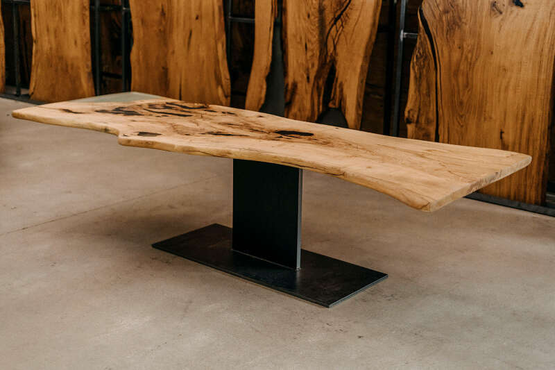 Baumscheiben Tischplatte aus Esche Unikat