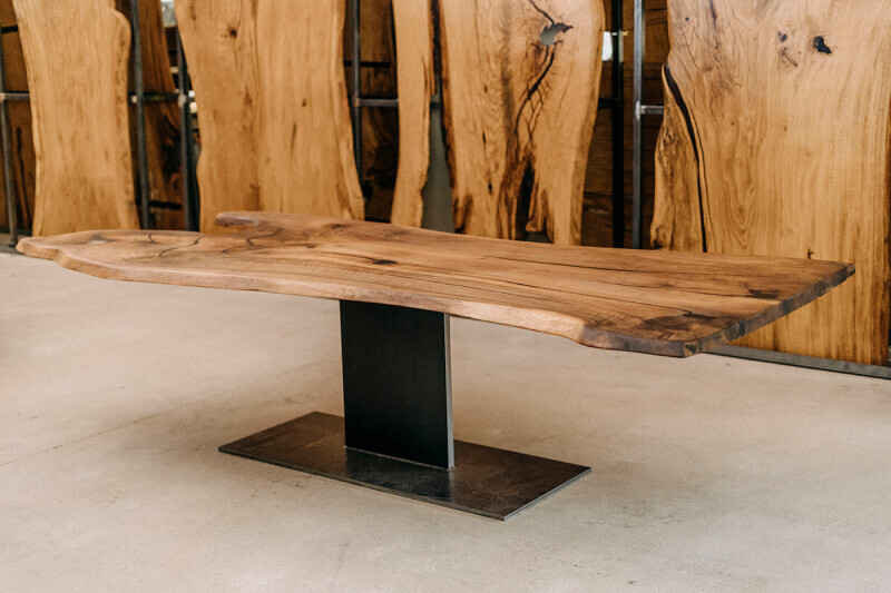 Baumscheibe Tischplatte aus Nussbaum 300 x 125 x 4 cm - Ansicht 2