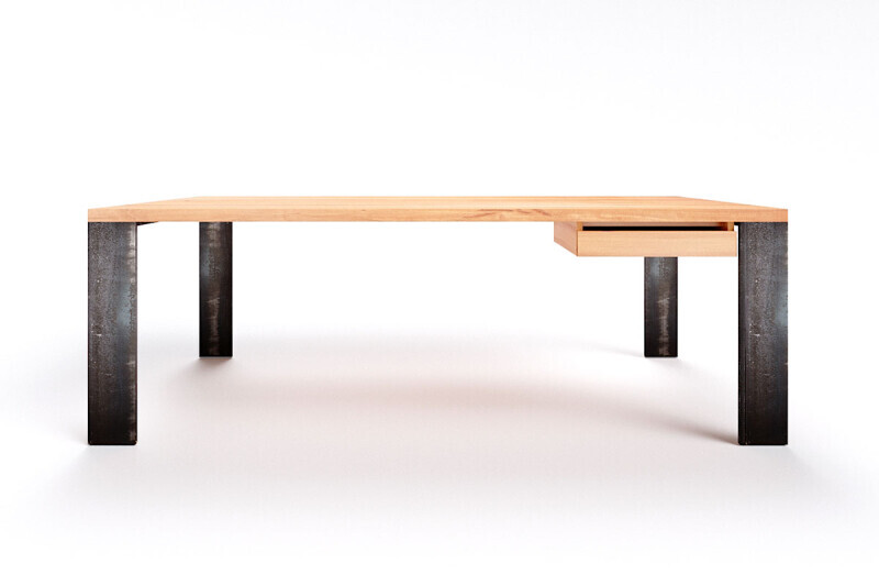 Design Massivholz Schreibtisch Hartok