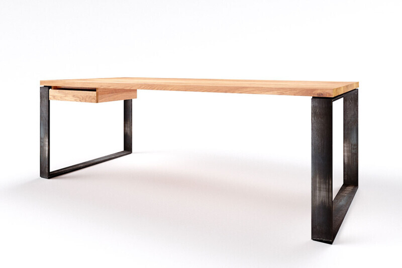 Moderner Schreibtisch in Holz und Metall
