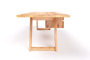 Massivholz Schreibtisch Kenan mit Schubkasten Element