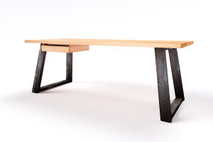 Computer-Tisch Larvik in Holz und Metall