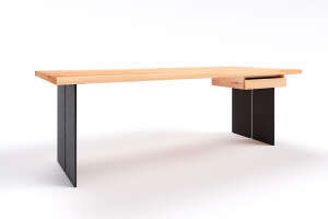 Moderner Echtholz-Schreibtisch in Maßfertigung