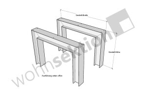Stahlträger Tischgestell Alana Skizze 1