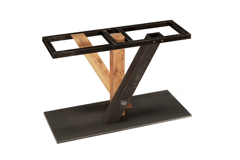 Tischuntergestell aus Eichenholz und Stahl als Mittelfuß Lennox
