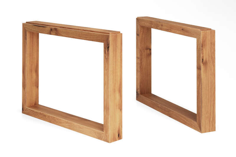 Tischkufen als Untergestell aus Eichenholz Marten 2er Set