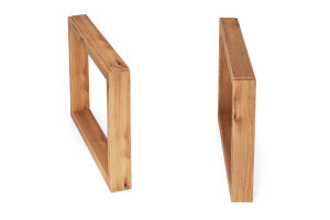 2x Tischkufen aus Eichenholz für eine Tischplatte vom Typ Marten