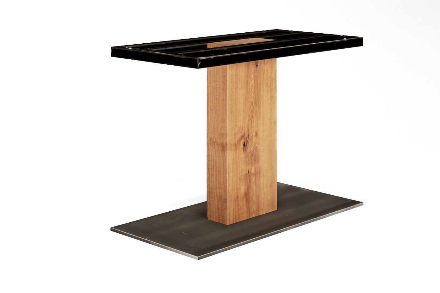 Tischgestell mit Holzgestell und Metallfuß und...