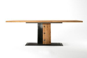 Tisch Untergestell Holz und Metall mit Tischplatte
