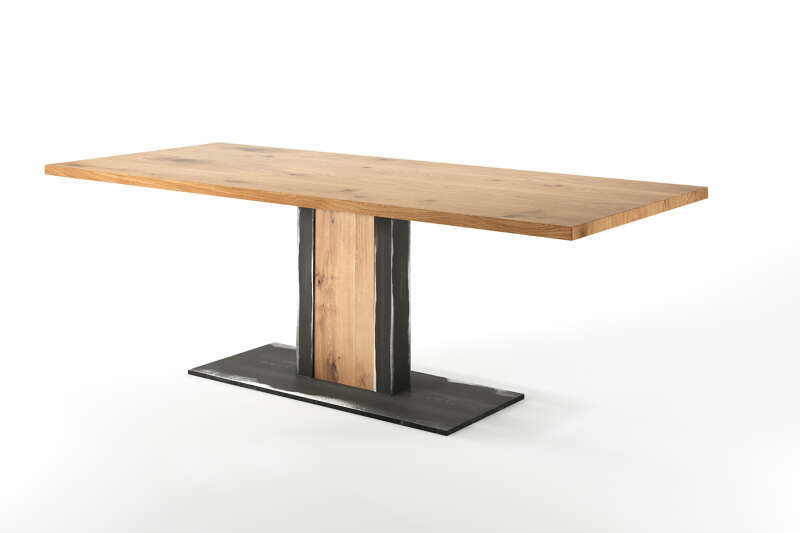 Untergestell aus Metall und Holz für schwere Tischplatten