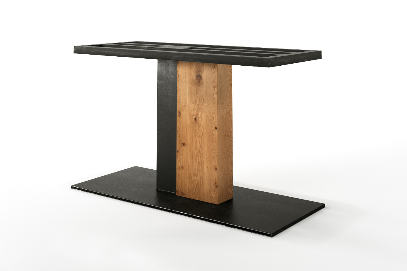 Stabiles Tischgestell aus Holz und Stahl