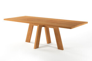 Tischuntergestell aus robuster Kernbuche Massivholz-Konstruktion