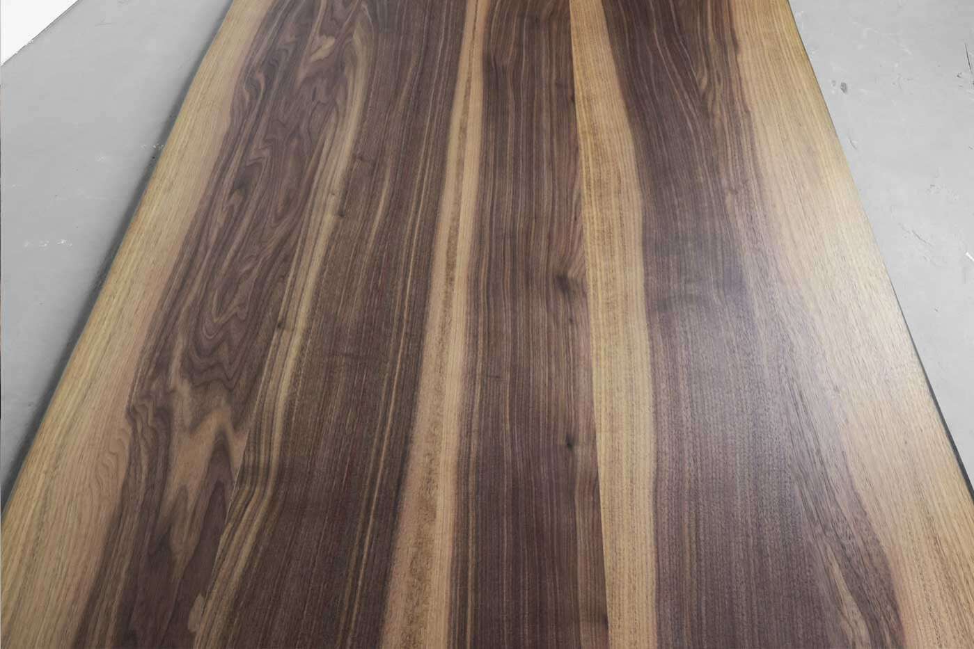 Waschtisch Tischplatte Platte Nussbaum Massiv Holz mit Baumkante NEU Leimholz 