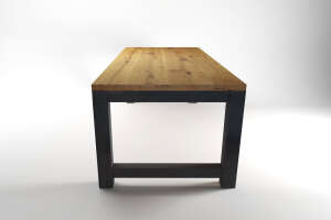 Massivholz Tisch mit Melean Tischgestell Metall