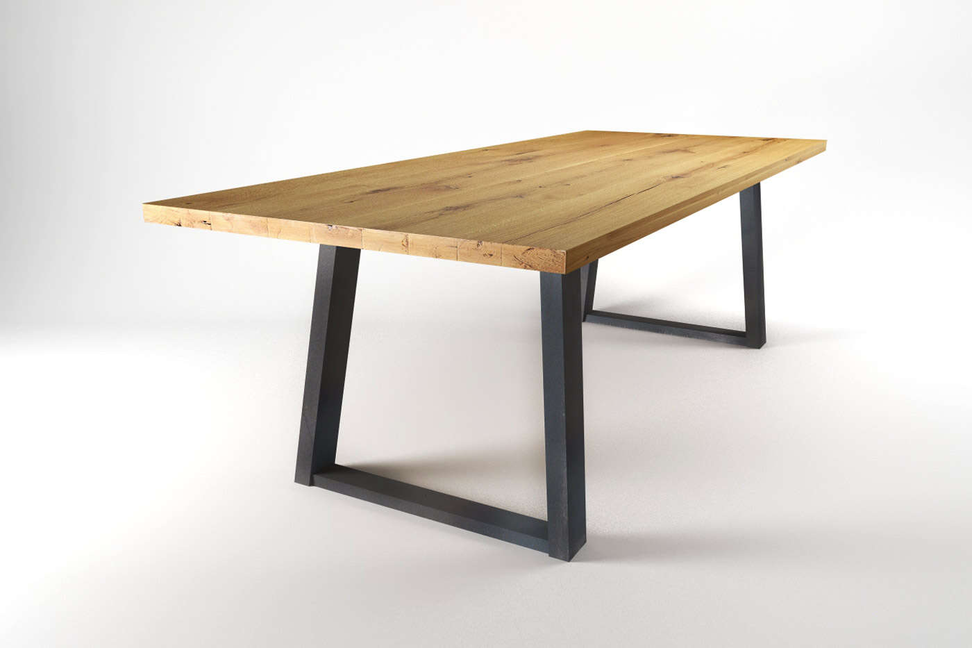 Larvik Eiche Tisch auf Maß im Industriedesign