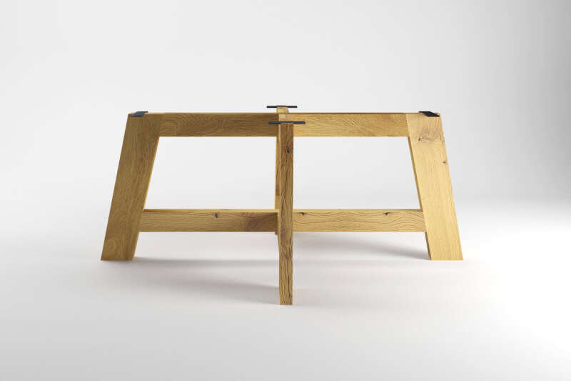Seitenansicht Tischuntergestell Eiche Landhaus-Stil