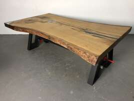 Epoxidharz Tischplatte Eiche höhenverstellbarer Esstisch