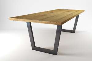 Montagebeispiel: Tischgestell Ulesta mit eiche Tischplatte