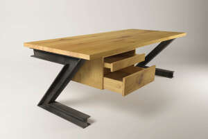 Schreibtisch Eiche Karmoi Industriedesign - #custom.ansicht# 3
