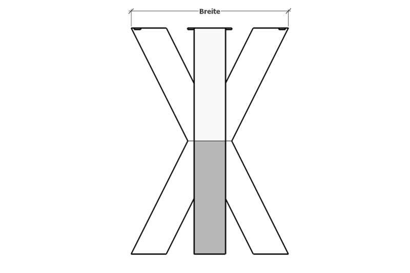Skizze 1: Tischuntergestell Stahl Katwik