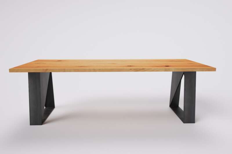 Buche Holztisch auf Mass Janosh mit Metallgestell - #custom.ansicht# 3