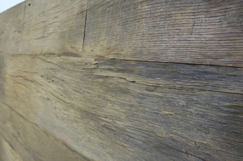 Rustikal gebürstete alte Tischplatte Eichenholz nach Maß - Ansicht 6
