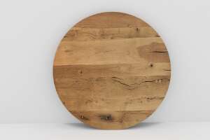 Runde Holzplatte aus alter Eiche | Wohnsektion