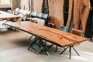 Massivholz Tischplatte aus Eiche mit Epoxid 350 x 115 x 5,5 cm - #custom.ansicht# 2