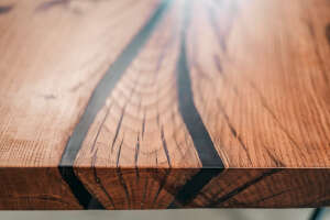 Massivholz Tischplatte aus Eiche mit Epoxid 350 x 115 x 5,5 cm - #custom.ansicht# 6