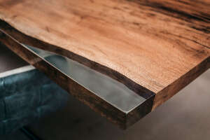 Massivholz Tischplatte aus Eiche mit Epoxid 350 x 115 x 5,5 cm - #custom.ansicht# 7