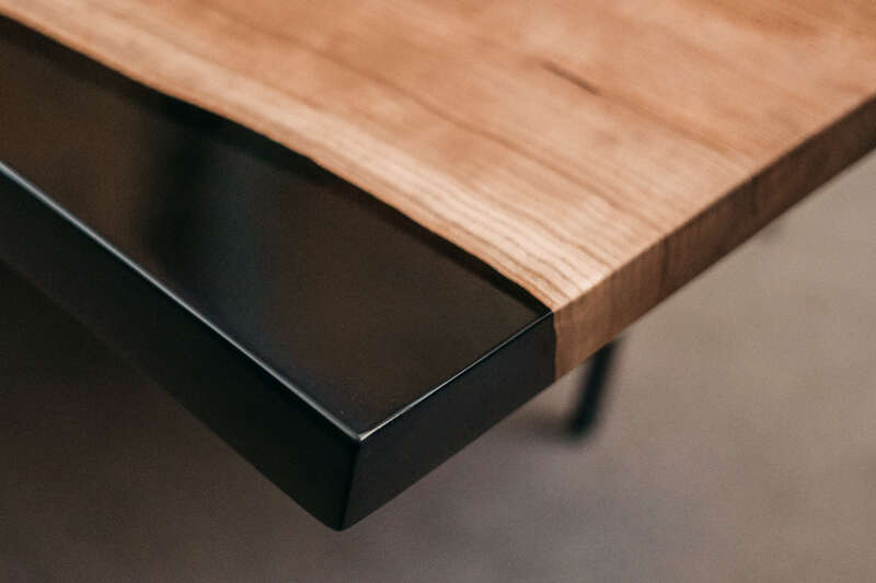 Eschenholz Unikat Tischplatte mit Dunklem Epoxid 300 x 110 x 4,7 cm - #custom.ansicht# 15