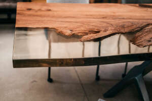 Edle Eichenholz Tischplatte mit Epoxy 270 x 120 x 4,8 cm - #custom.ansicht# 6
