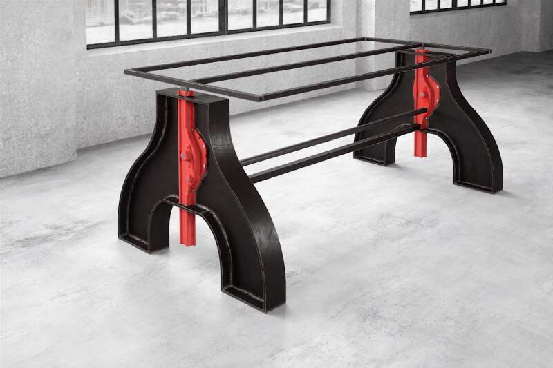 Industriedesign Tischgestell Milas h&ouml;henverstellbar - #custom.ansicht# 4