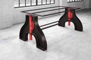 Industriedesign Tischgestell Milas h&ouml;henverstellbar - #custom.ansicht# 3