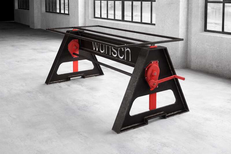 Tisch Untergestell höhenverstellbar aus Stahl massiv auf maß