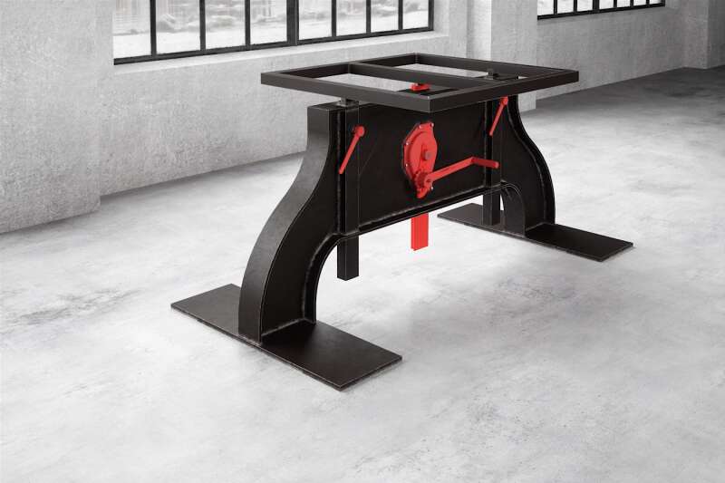 Tischunterbau Longway h&ouml;henverstellbar im Industrielook - #custom.ansicht# 4