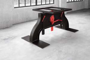Tischunterbau Longway h&ouml;henverstellbar im Industrielook - #custom.ansicht# 3
