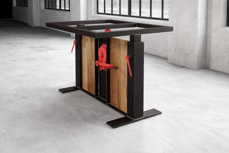 Esstisch Tischgestell Holz Stahl kombiniert nach Maß Compus
