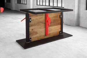 Tischgestell h&ouml;henverstellbar Mittelfuss Stahl Holz Nardon - #custom.ansicht# 3