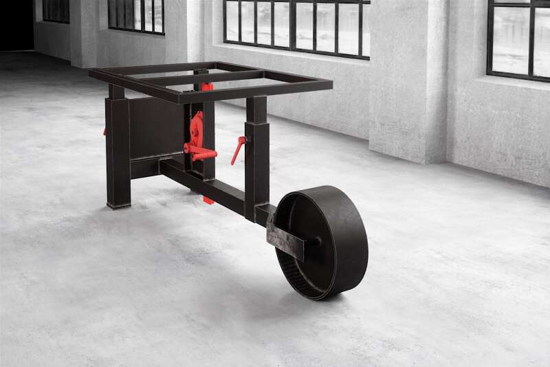 Tisch Untergestell rollbar und höhenverstellbar aus Stahl