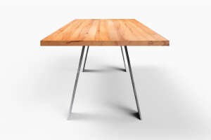 Novo Naturholz Tisch mit Tischuntergestell in Metall