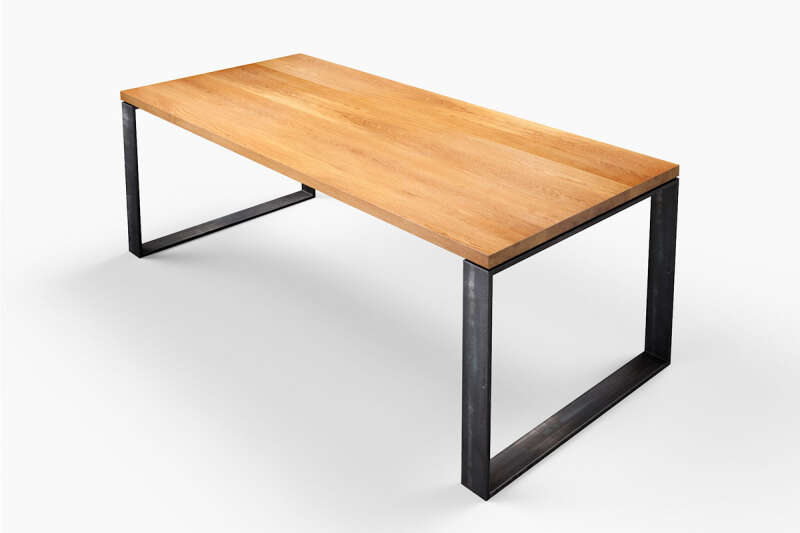 Eichenholztisch mit Metallkufen Horik 10 astfrei - #custom.ansicht# 4