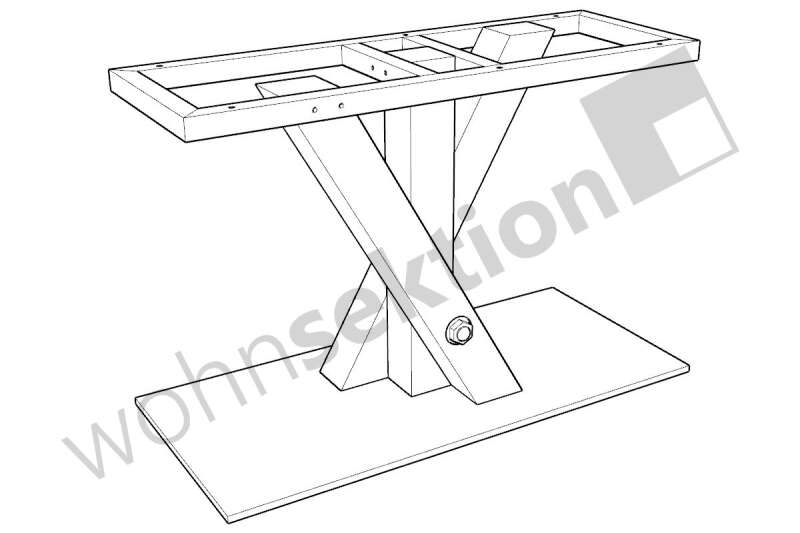 Tischgestell gekreuzt Lennox Skizze 1