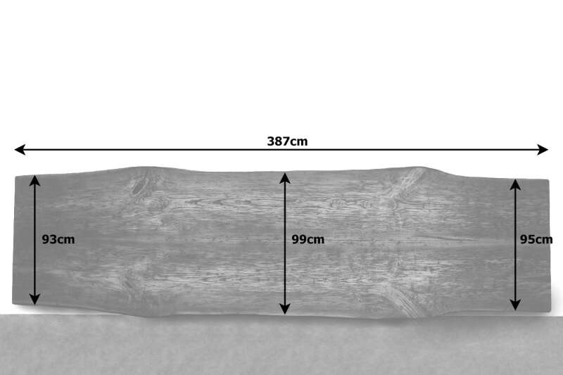Baumkanten Massivholzplatte Kastanie Twin verleimt 387 x 99cm - Ansicht 2